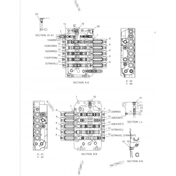 Клапан основного управляющего воздействия кнюппеля частей К0151-55007 экскаватора ДС255 запасной гидравлический