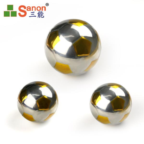 304 / 316 Stainless Steel Hollow Ball Golden Football Shape Decorative