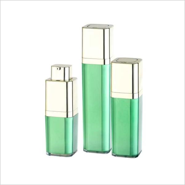 ABS Cap 0.5oz 1oz 1.7oz Square Airless Pump Bottles For Cosmetics