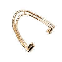 Asas de bolso de metal dorado claro Hardware de bolso de bricolaje 6.4cm