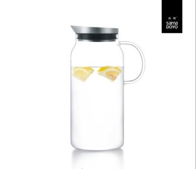 Samadoyo High Borosilicate Glass Water Pitcher Carafe Jug With Stainless Steel Lid