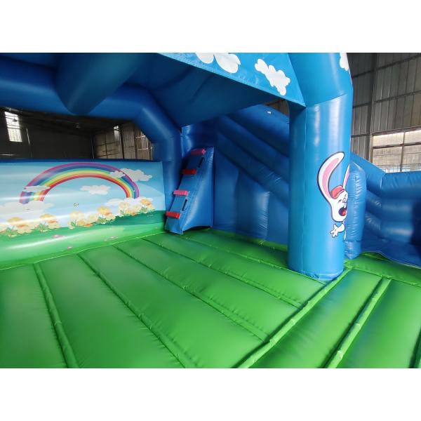 ПВХ брезентный надувный дом со слайдом Голубое небо надувный комбо для детей на открытом воздухе