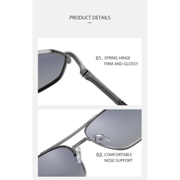 Men'S Metal Frame Sunglasses Multilateral OEM With 58mm Lens