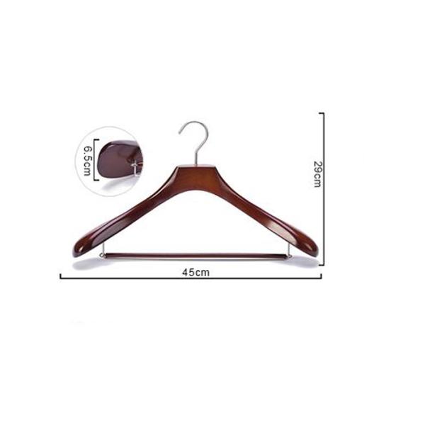 Glossy Luxury Wooden Coat Hangers For Men'S Suit / Pants / Jacket Customized Logo