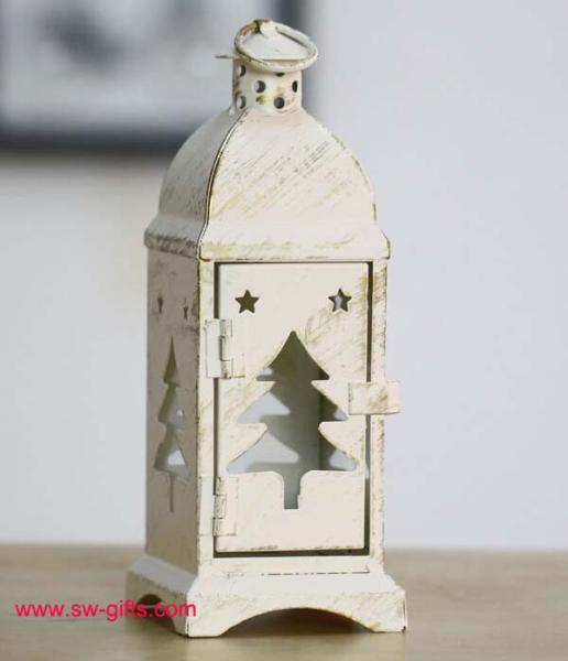 White Metal Lantern Christmas Decoration Designs Hurricane Lamp Nordic Candle Holder