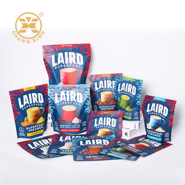 Mylar Aluminun Foil Stand Pouch Packaging Bags For Powder Espresso Coffee