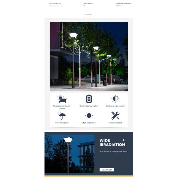 света приведенные сада заливки формы 3.2V 12000mAh алюминиевые солнечные для общин дворов