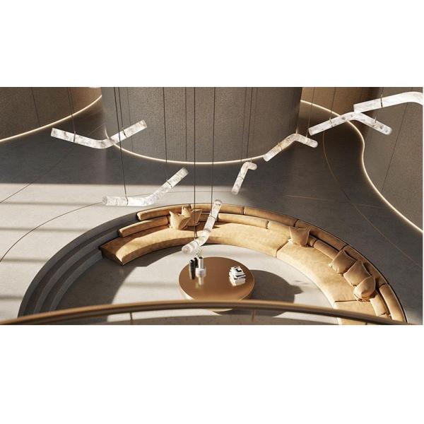 Modern Luxury LED Pendant Light Factory Price Large Alabaster Chandelier Designer Restaurant Hotel Office DIY Lighting Fixtures