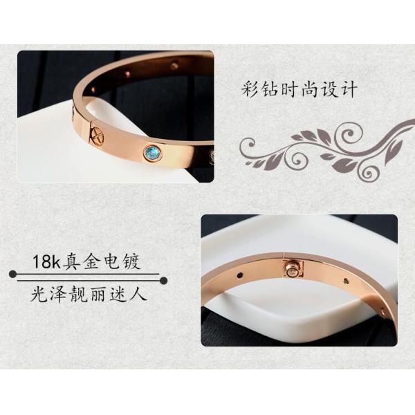 Hot Jewelry Round Bangle Gold Color 316L Stainless Steel bracelet, Coloe Dimond Bangle for women