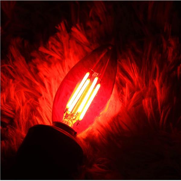 электрическая лампочка канделябров партии шариков 2400K C35 E12 4W красная покрашенная Edison красная