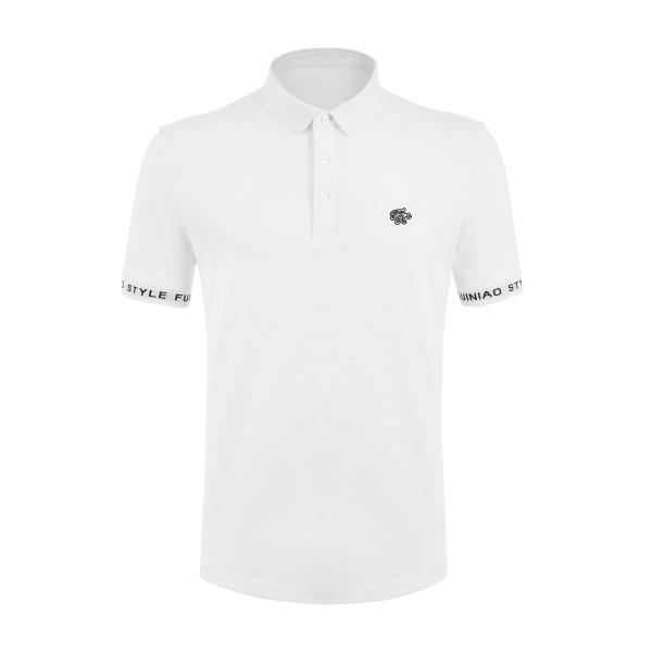 Camisa de polo de uniforme de escritório em tecido de malha com alta elasticidade e impressão personalizada