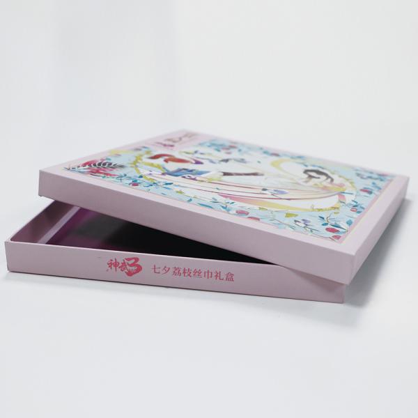 ISO SGS Pink 1000g Silk Scarf Paper Lid And Base Boxes