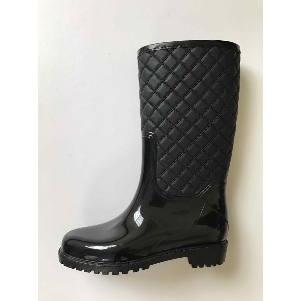 Bottes de jardinage imperméables pour femmes à double dessus Bottes de pluie à couette Matt Finish