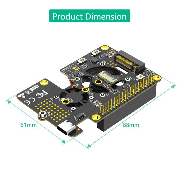 3 в 1 комбо M.2 NVMe SSD к адаптеру PCI-E для Raspberry Pi 5