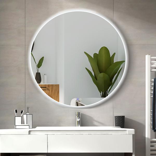 Magnifying Round Backlit Bathroom Mirror 5mm Beauty Salon Mirror With Lights