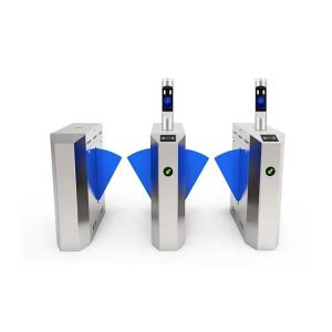 304 Stainless Steel Retractable Flap Gate Barrier with 1.5mm Thickness and Infrared Photocell for Access Control