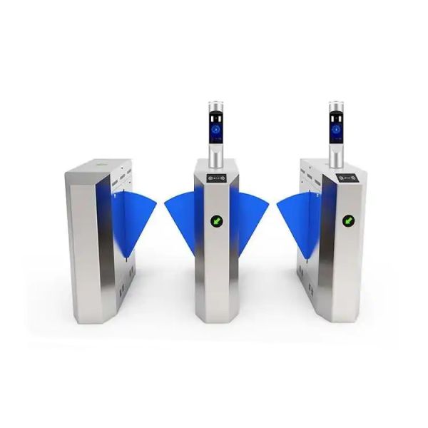 304 Stainless Steel Retractable Flap Gate Barrier with 1.5mm Thickness and Infrared Photocell for Access Control