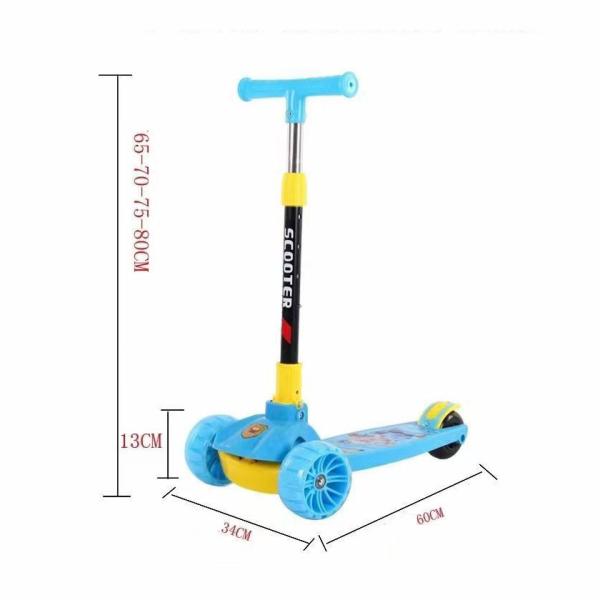 Unisex Height Adjustable Scooter for Kids Ages 4-6Y Collapsible and Portable Max Load 200 LBS