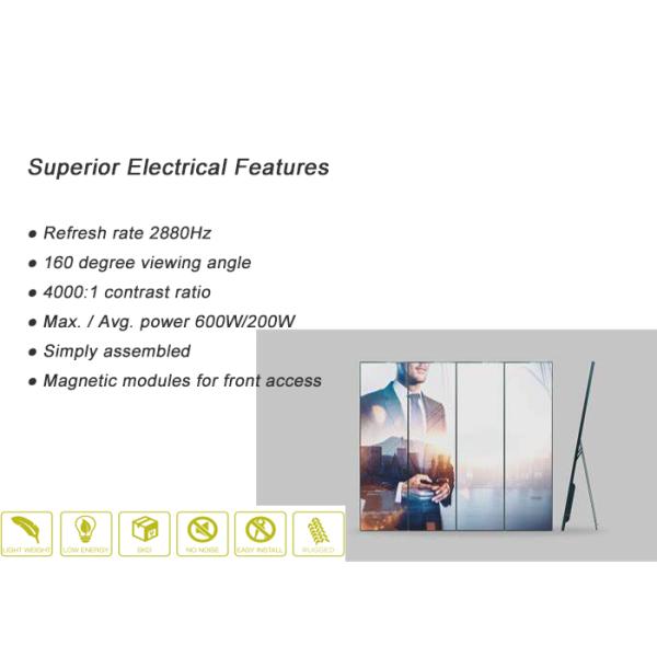 IP40 Indoor LED Poster Screen Digital Ads Display 2880Hz Refresh Rate 2 Years Warranty
