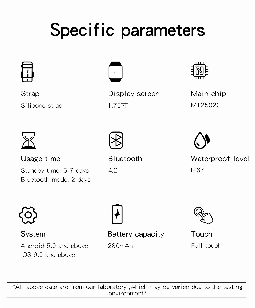 часы Android5.0 ECG IWO W78 фитнеса звонка шкалы 170mAh перезаряжаемые