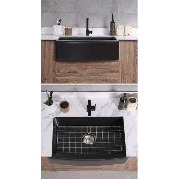 Кухонной раковины шара кухонной раковины рисбермы сельского дома чернота передней керамической 30In одиночной штейновая