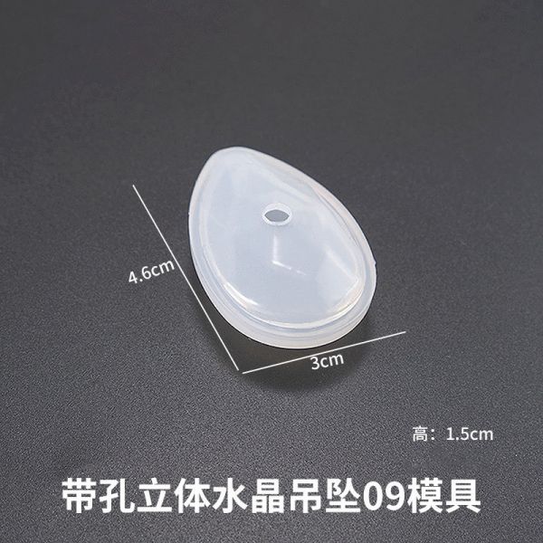 DIY crystal dropper silicone mold new 3D crystal pendant with hole 3D pendant mold