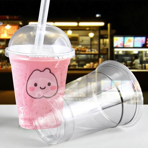 カスタム 使い捨て PET プラスチック カップ 96 カリバー 260ml 370ml 410ml 480ml ジュース ドリンク バブル ティー カップ