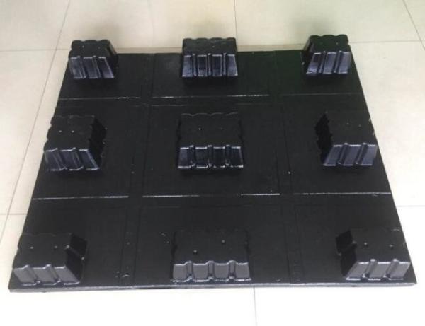 Black Nestable EPS Pallet Safety Hygienic Heavy Duty Pallet 9 Feet
