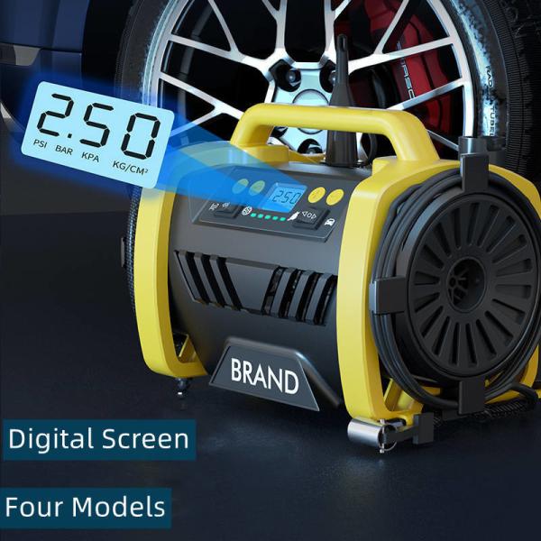 12V Electric Car Tire Inflator Machine with Double Cylinder and AC DC Battery Options