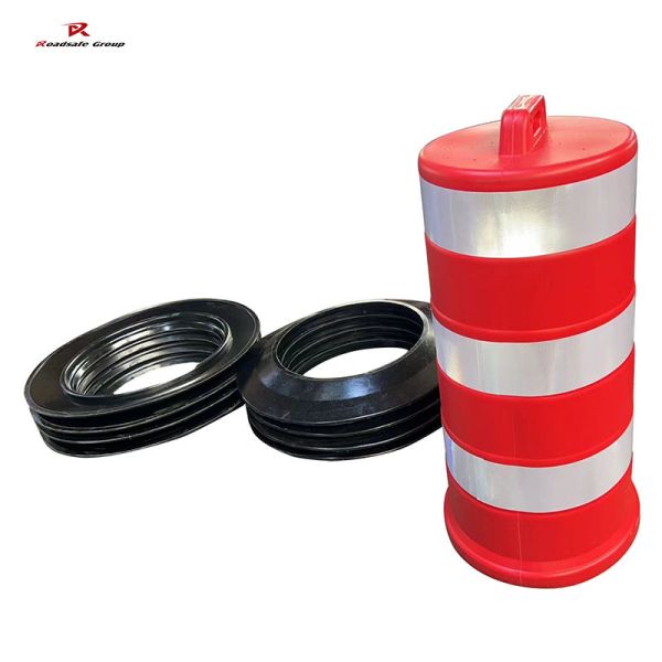 JST Barriers 1100mm South American 15kgs Traffic Drum Barrels RED Crash Safety Traffic Barrel Road Orange Barrier Heavy Duty 