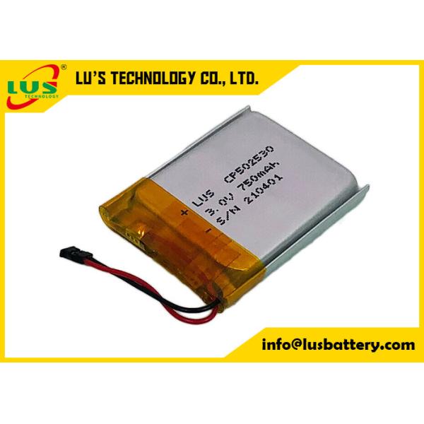 Batterie ultra mince à hautes températures CP502530 de la batterie 3V 800mAh de polymère du lithium LP502530