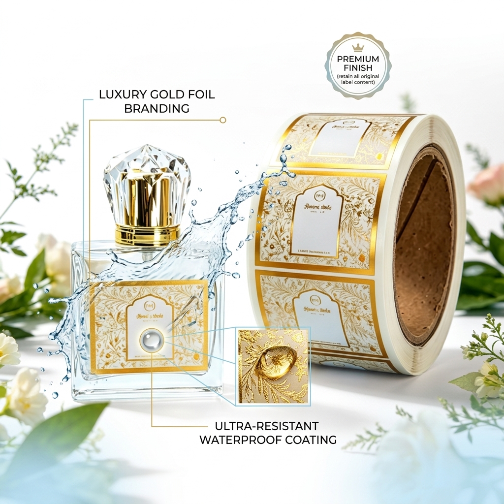 OEM Custom Logo Printed Private Label Waterproof Sticker for Cosmetic Bottles