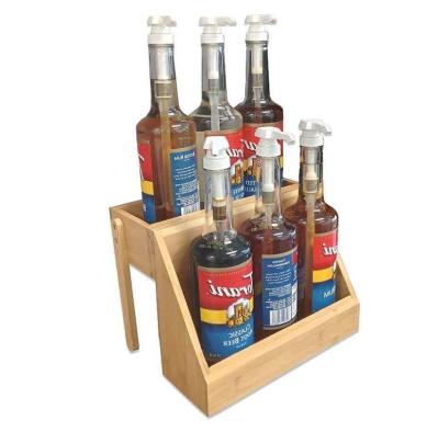Sirop de café 20x28x23 cm Porteur de stockage en bambou