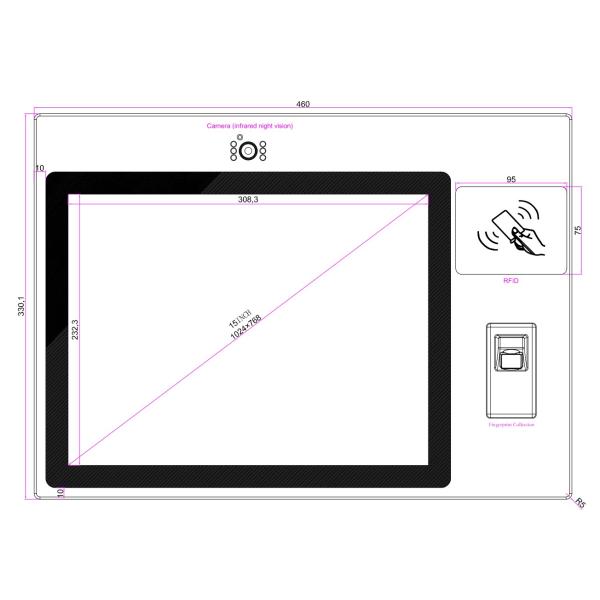 2MP ПК панели Intel AC7260HMW IoT читателя камеры 125KHz RFID