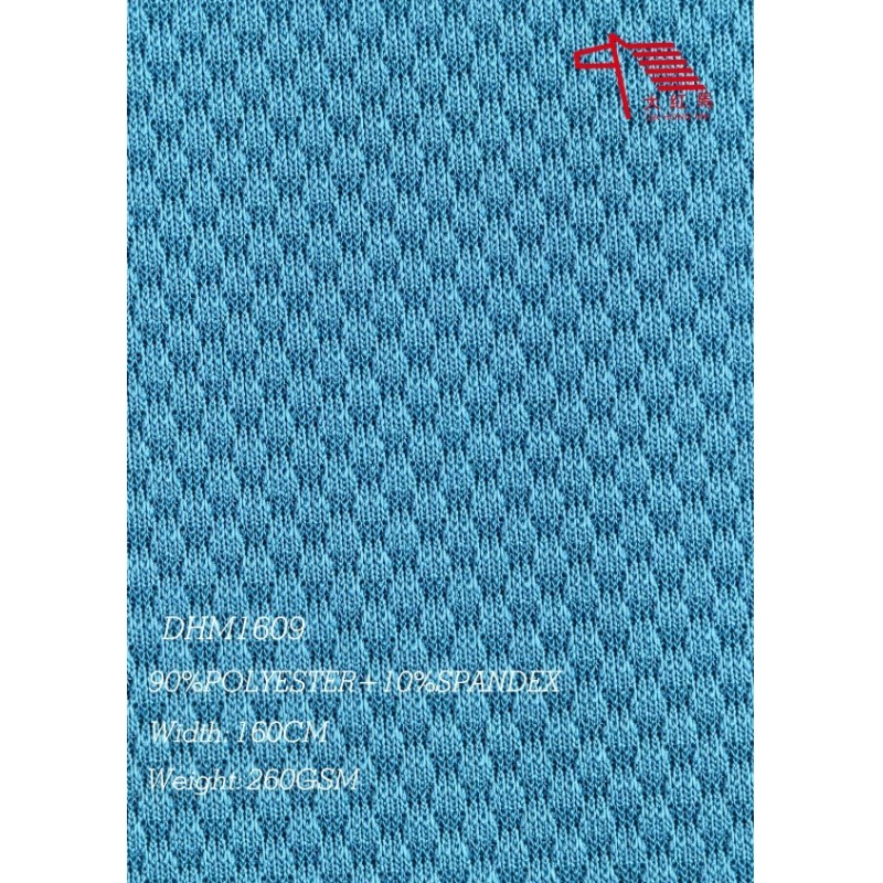 260GSM Polyester Spandex Fabric Check Knit 4 Way Stretch for Sportswear Material