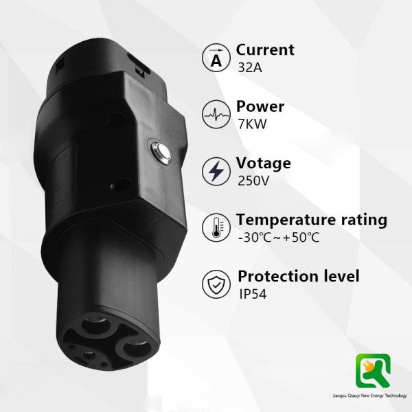 GBT Charging Pile GBT to Tesla Car Ev Adaptor Rated Current 32A AC 7KW GBT EV Charger Adapter for Tesla Car Condition Plug