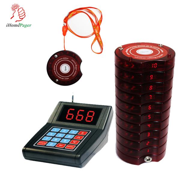 digital high quality wireless guest queue number calling service coaster pager system for fast food restaurant
