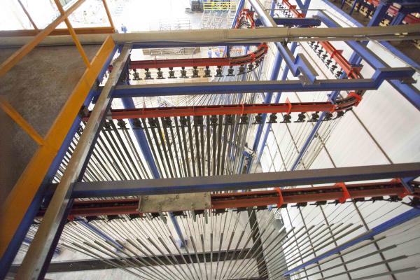 ABD Turquia Linha de revestimento de pó vertical de pulverização eletrostática totalmente automática de perfis de alumínio