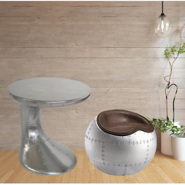 Modern design furniture retro industrial style aluminum Round aviator coffee side table