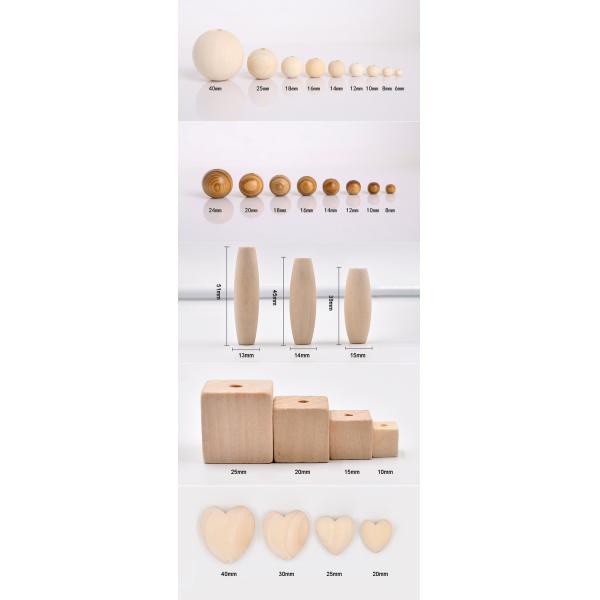 Eco-Friendly Solid Wood Bead for DIY Heart Necklace and Bracelets Chandelier Decor