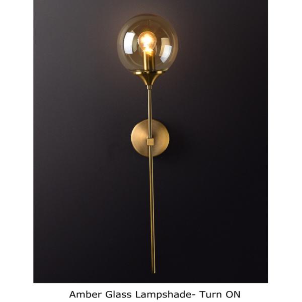 Rose Gold Color glass ball wall sconce for Corridor Living room Studio Bedroom ( WH-OR-07)