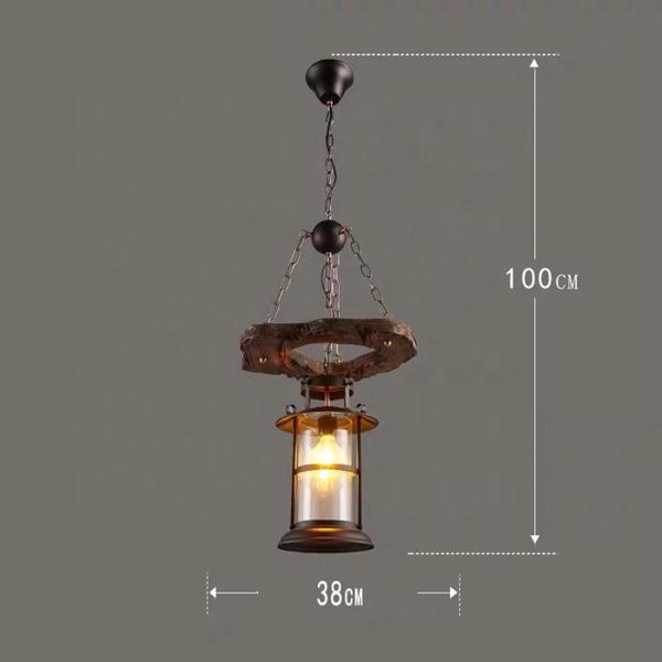 Industrial Rustiy Vintage Pendant Lamps Wooden Pendant Light Oem  Odm Service