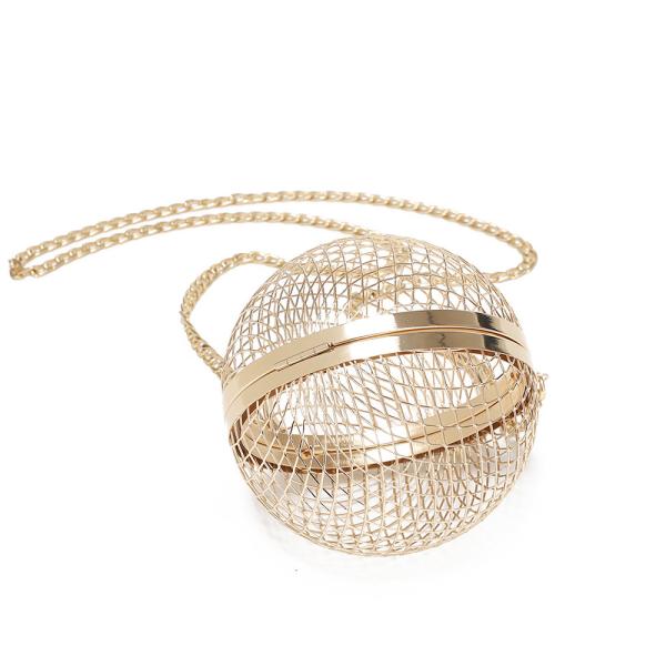 Ball Shape Clutch Purse Party Handbag Rhinestone Ring Handle ODM OEM