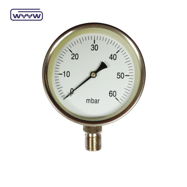 0-15 Kpa MmAq Capsule Pressure Gauge Connexion au fond en acier inoxydable