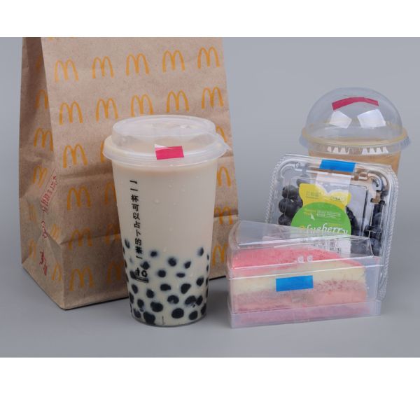 Transparent Easy-Tear Seal Stickers Durable Takeout Packaging Paper for Coffee Tea Baking Cups Milk Tea Shops and Food
