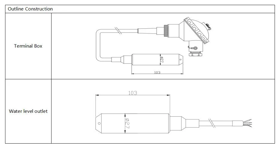 Stainless Steel IP68 Liquid Level Transmitter Water Level Sensor for 0-10m Pressure Measurement