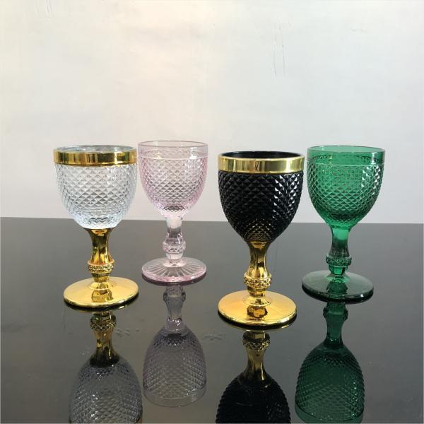 Горячая продажа элегантный бриллиантовый дизайн толстые белые бокалы для свадебного мероприятия