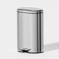lixeira redonda retangular de aço inoxidável rolando tapa passo pedal lixeira para cozinha banheiro escritório 6L 12L 30L 50L