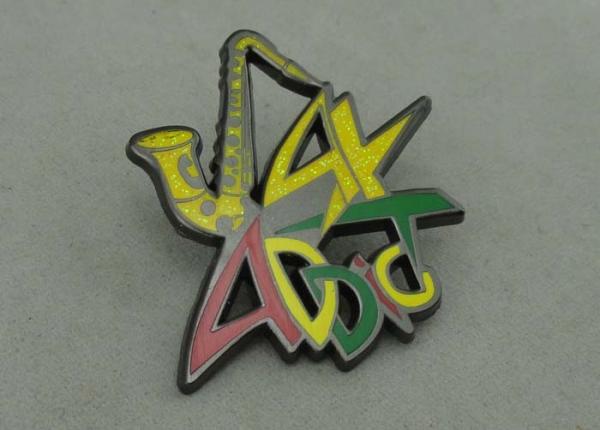 ADDC Soft Enamel Pin Zinc alloy And Glitter Black Nickel Plating 1.5 inch