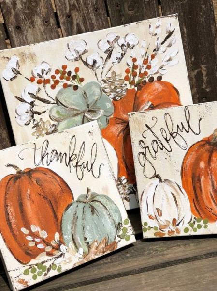 Decoration Canvas Prints Wall Art Thanksgiving Pumpkin Pattern ODM / OEM